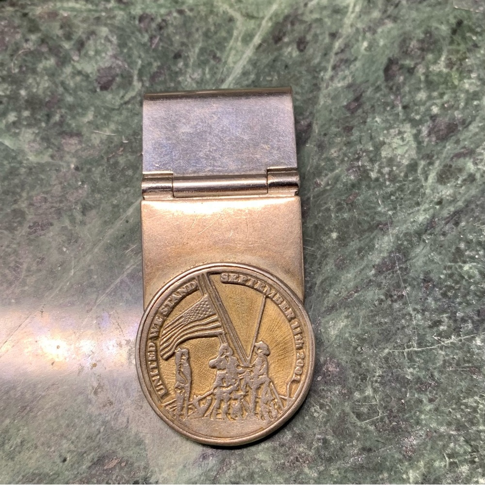 September 11 9/11 Memorial Money Clip Sterling Silver 925 United We Stand